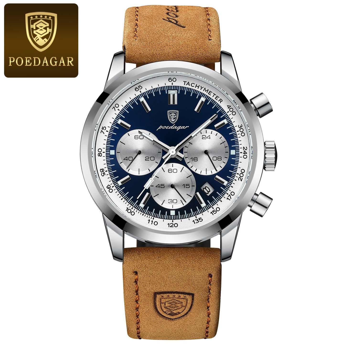 POEDAGAR Luxus-Chronographenuhr