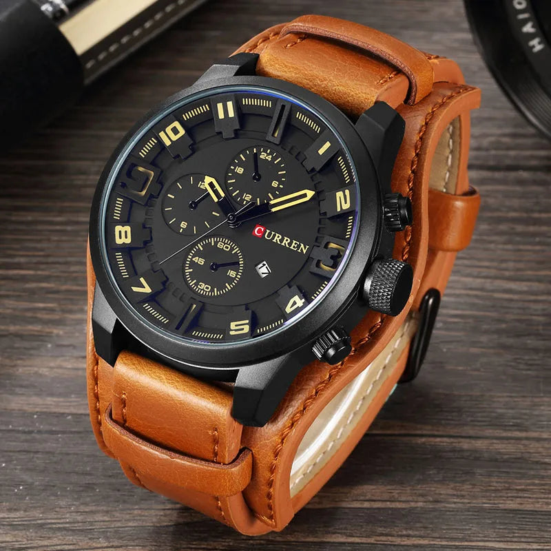 Neue Uhren CURREN Luxusmarke Herrenuhr Lederarmband Mode Quarzuhr Casual Sport Armbanduhr Datum Uhr Uhren 8225