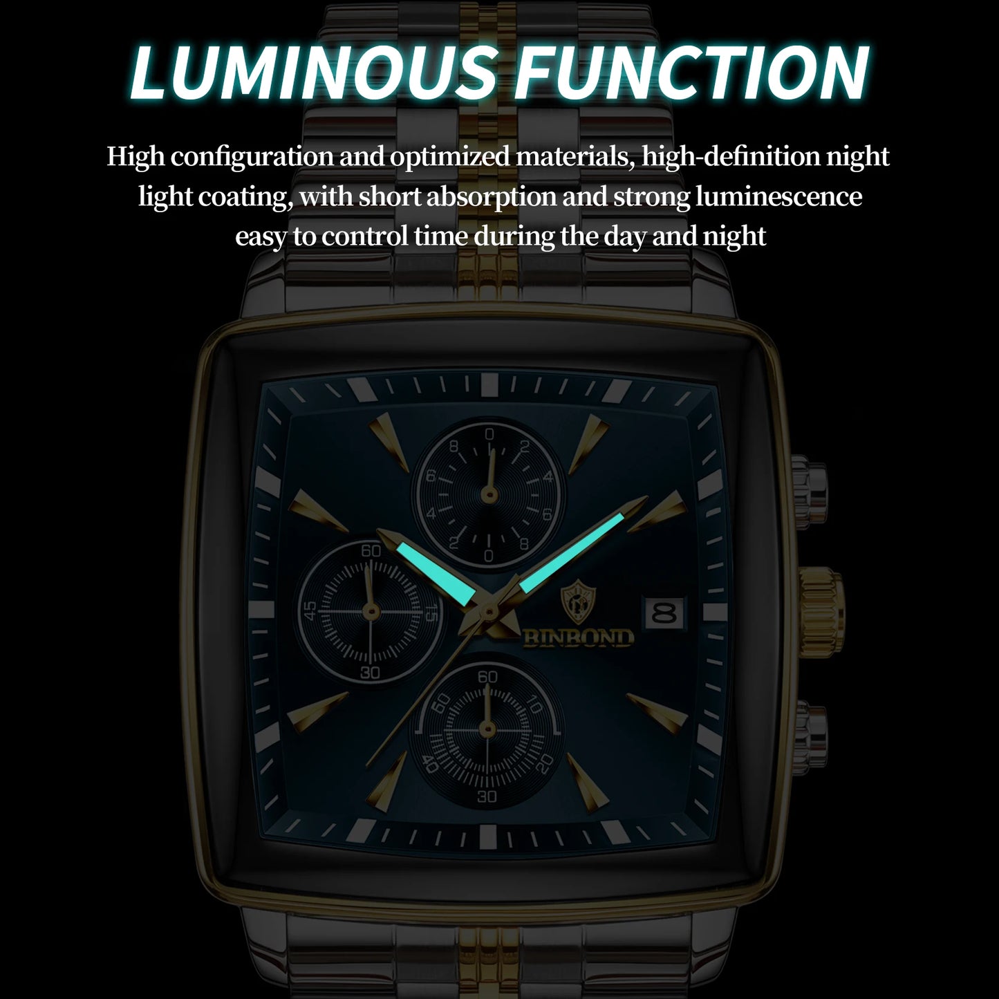 Binbond – Luxuriöse quadratische Uhr