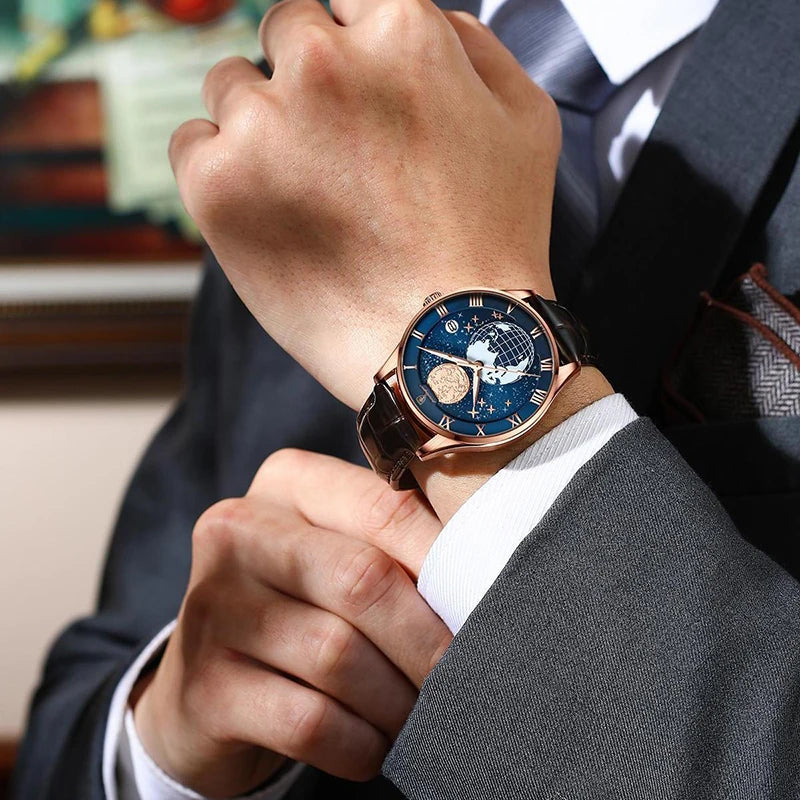 POEDAGAR Marke Leuchtende Uhr Männer Luxus Wasserdicht Ultradünne Kalender Männliche Quarz Armbanduhren Fashion Echtes Leder Uhren