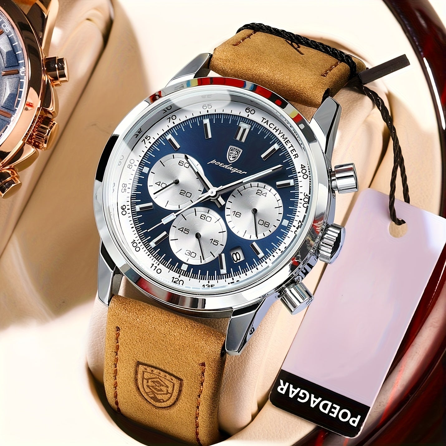POEDAGAR Luxus-Chronographenuhr