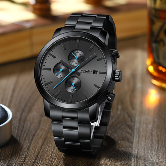 Men's Multifunctional Watch with Stainless Steel, High-Quality