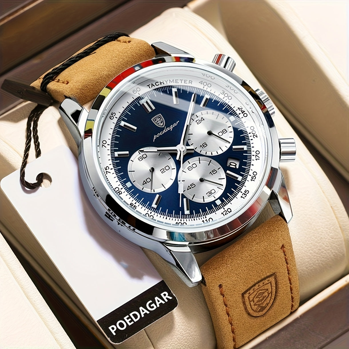 POEDAGAR Luxus-Chronographenuhr
