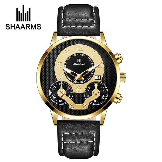 SHAARMS Herren Uhren Top Brand Luxus Mode Casual Business Quarzuhr Datum Wasserdichte Armbanduhr Relogio Masculino